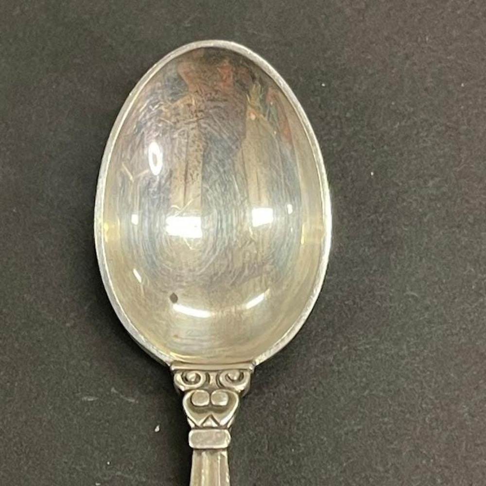 Danish Georg Jensen Acorn Pattern Sterling Silver Spoon Design Johan Rohde SSB - Picture 3 of 7